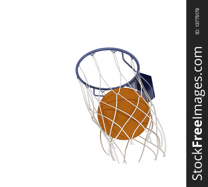 Two basketball items isolated on white background