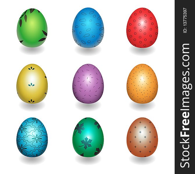 Easter eggs design isolated on white