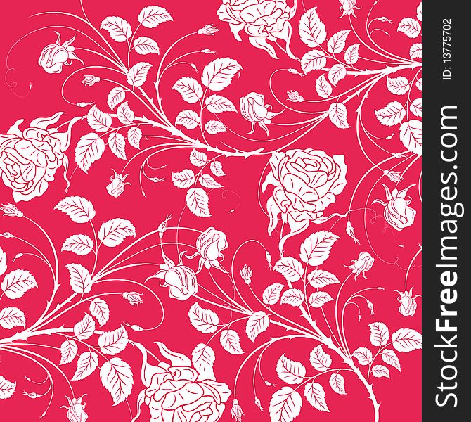 Red Flower Seamless Pattern