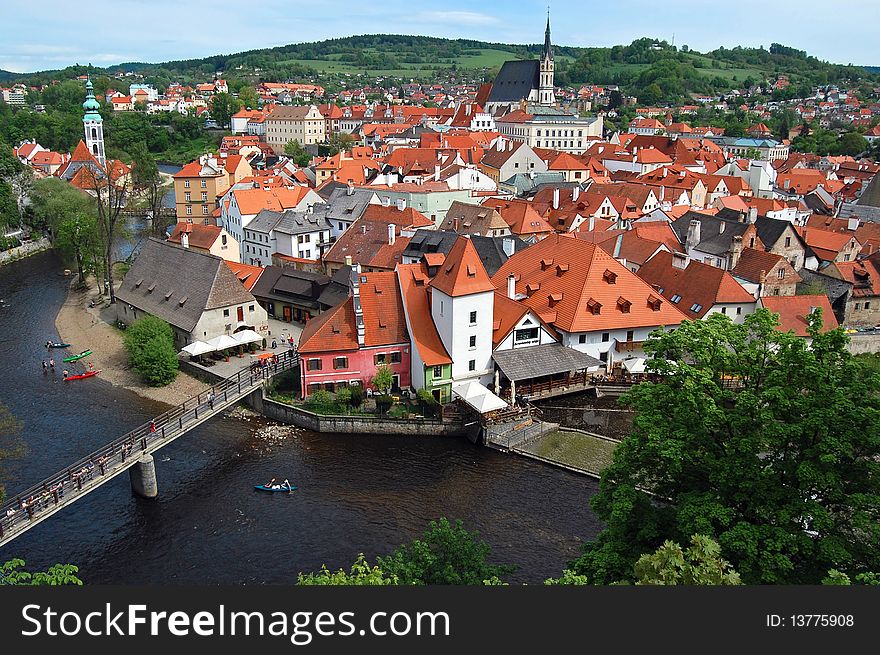View of Krumlov from above. View of Krumlov from above