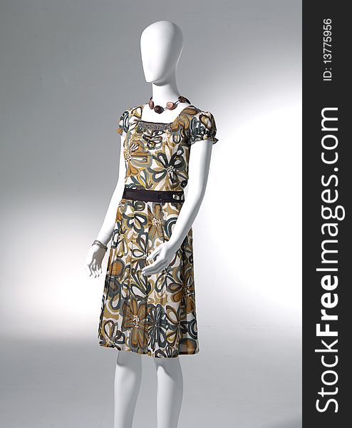 Fashion clothing on mannequin in light background