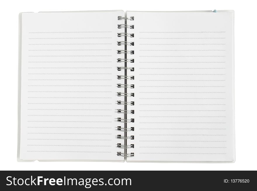 Notebook on a white background