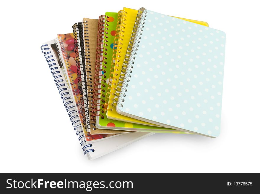 Notebooks on a white background