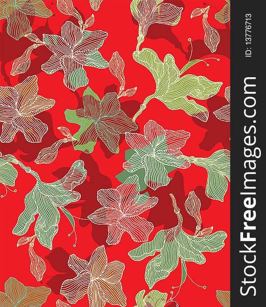 Seamless floral background. Easy to edit vector image. Ready to use as swatch.