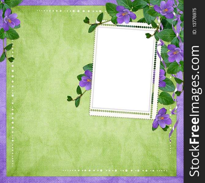 Card for the holiday  with flowers on the abstract background