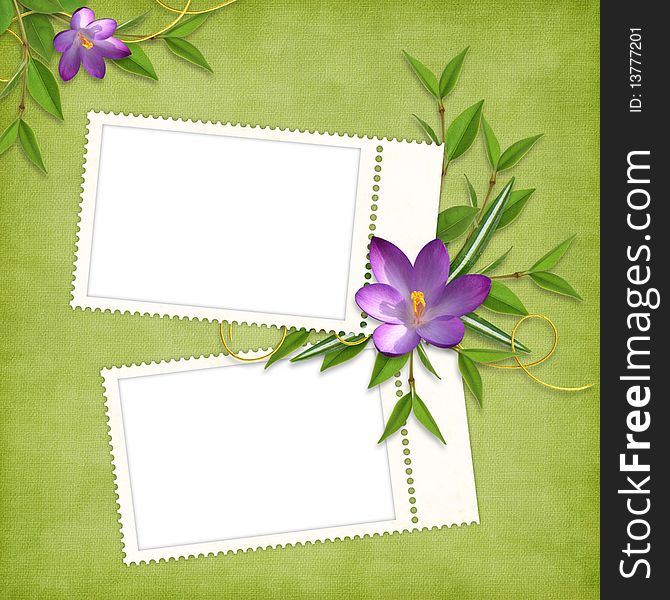 Card for the holiday with flowers on the abstract background. Card for the holiday with flowers on the abstract background