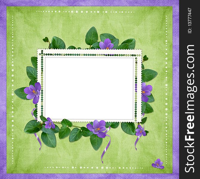 Card For The Holiday  With Flowers