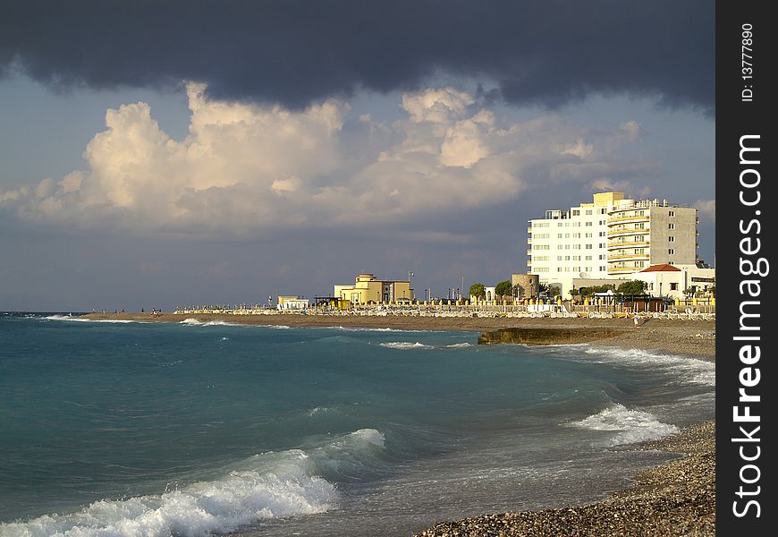 Rhodes town view, Aquarium - Rhodes island, Greece