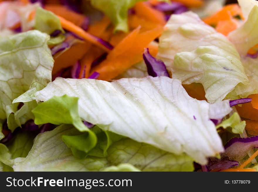 Fresh mixed salad with lettuce and carrot