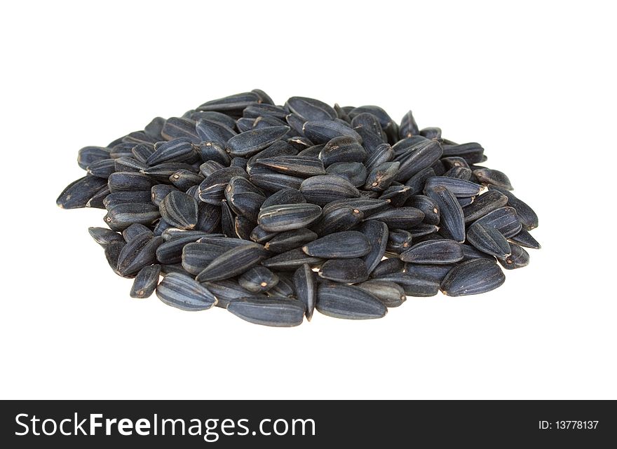 Sunflower kernels isolated on white background