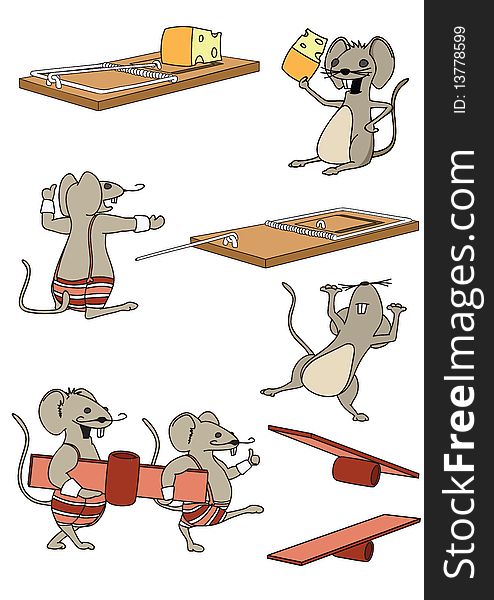 A funny mouse set in a cartoon style