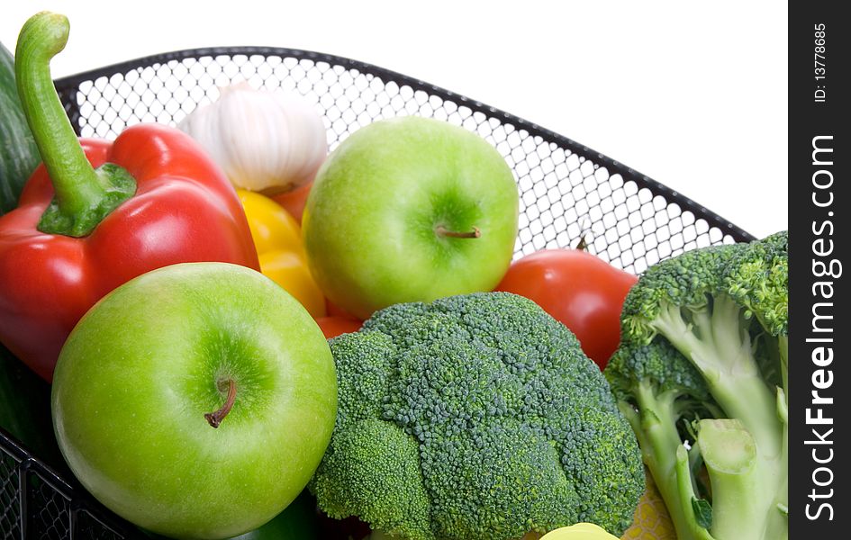 Basket Full Of Fresh Colorful Vegetables