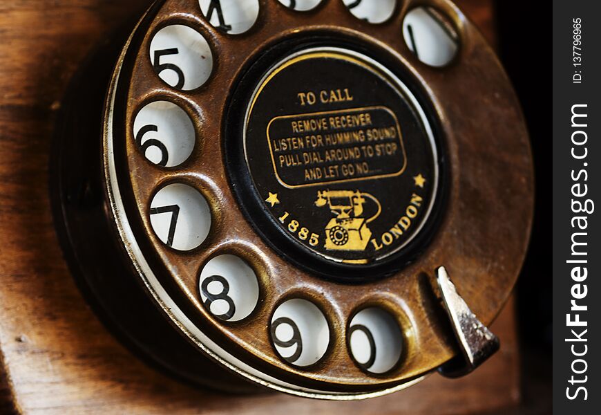 Vintage Telephone And Old Style Connection