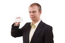 Businessman Holding Visit Card Royalty Free Stock Photos Businessman Holding Visit Card Royalty Free Stock Photos