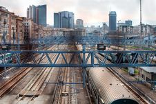 Train And Skyline Royalty Free Stock Images