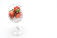 Strawberry In A Glass Royalty Free Stock Photography