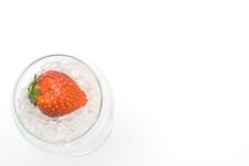 Strawberry In A Glass Stock Images
