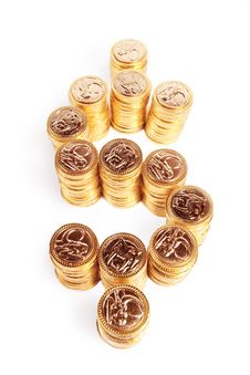 Golden Coins In Form Of Money Sign Stock Photography Golden Coins In Form Of Money Sign Stock Photography