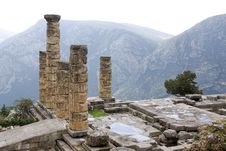 Ancient Pillars In Delphi Royalty Free Stock Photo Ancient Pillars In Delphi Royalty Free Stock Photo