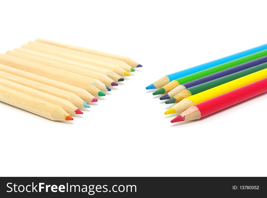 Color pencils isolated on a white background. Color pencils isolated on a white background