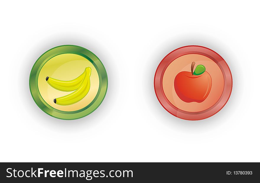 Icon banana means yes, but the apple icon means no. Icon banana means yes, but the apple icon means no.