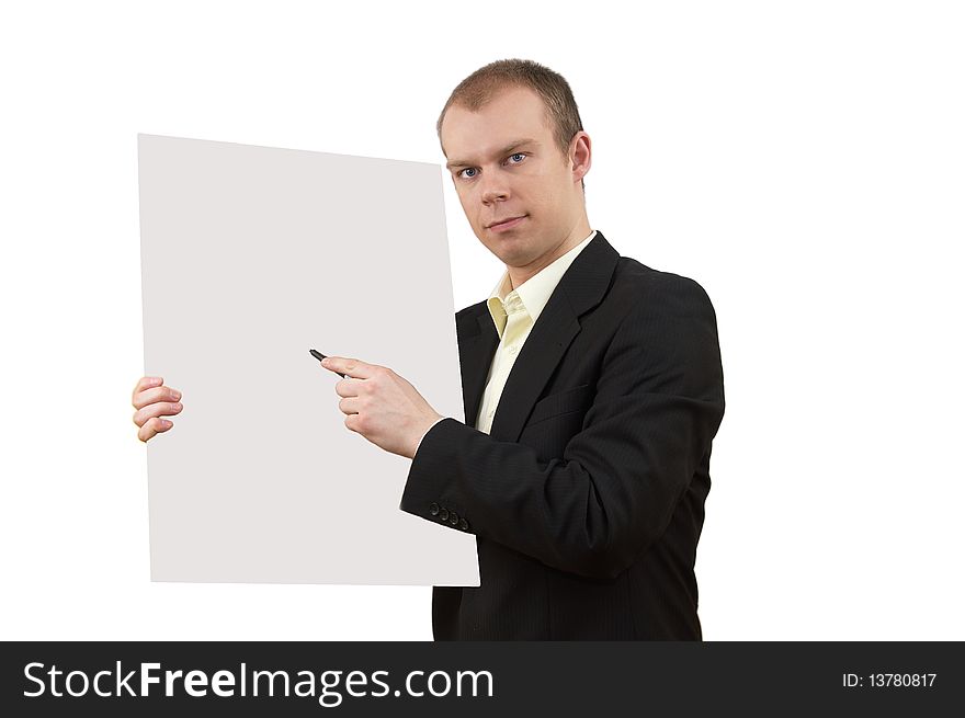 Young Businessman On White Background