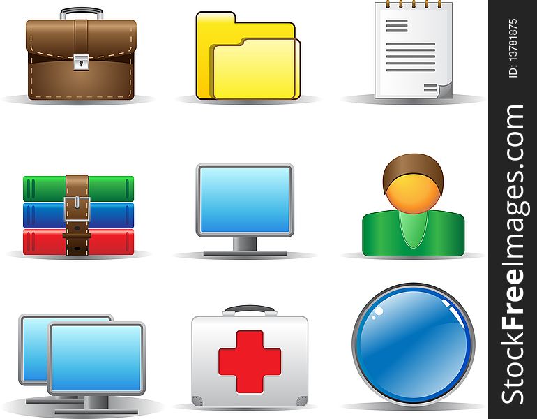 Nice bright icons for computer and internet. Nice bright icons for computer and internet