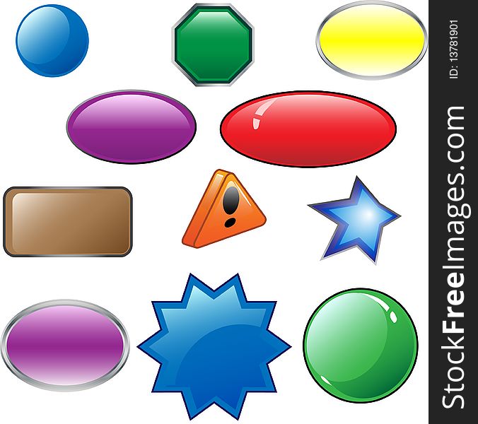 Other examples of empty buttons of different colors. Other examples of empty buttons of different colors