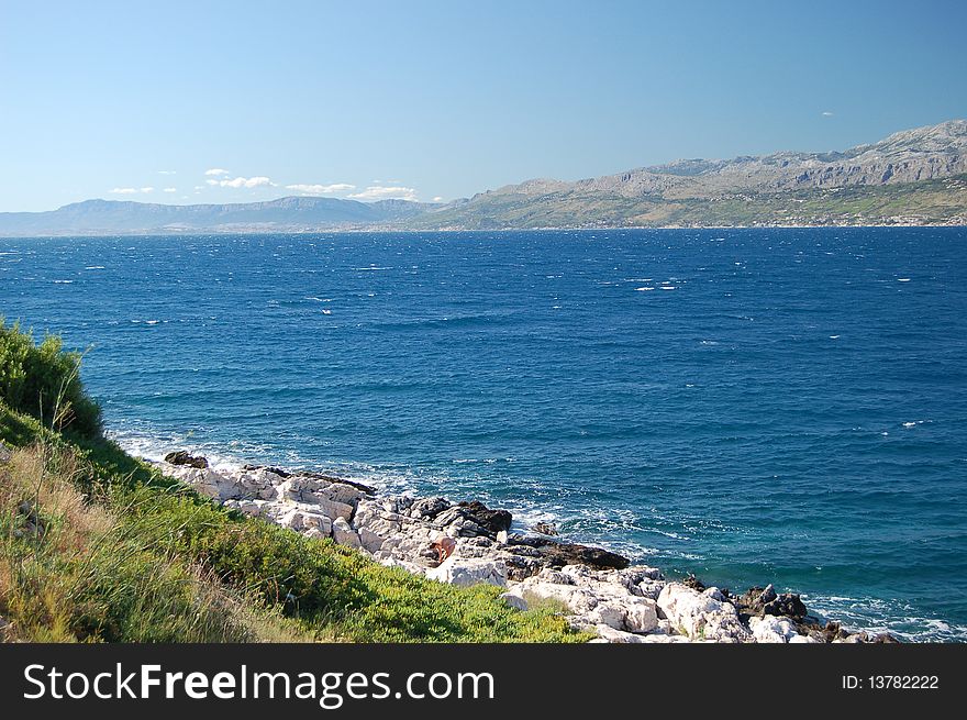 Picturesque view on Bracki channel, Croatia