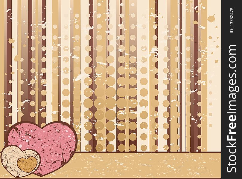 Grunge background with heart for a design