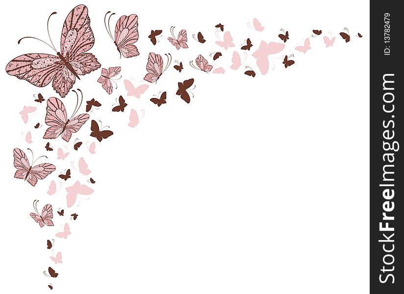 Grunge background with tropical butterflies. Grunge background with tropical butterflies