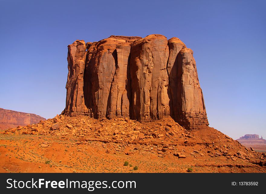 Red rock hill in the monument valley