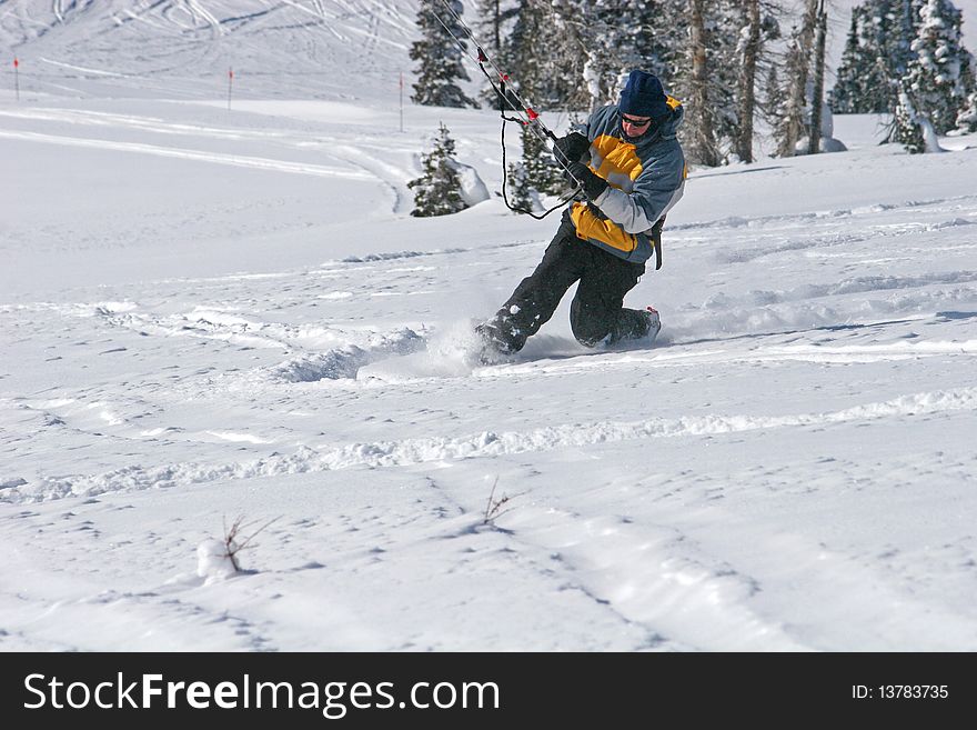 Kite skier, Powder mountain, Utah