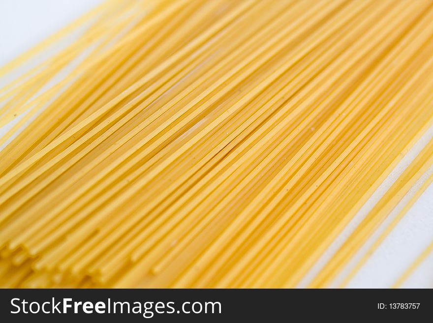 Raw Italian spaghetti close-up