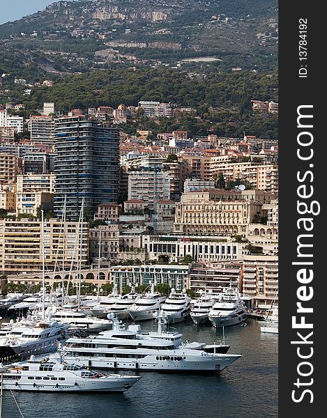 Luxurious yachts in Monaco. French Riviera, Monaco, Europe