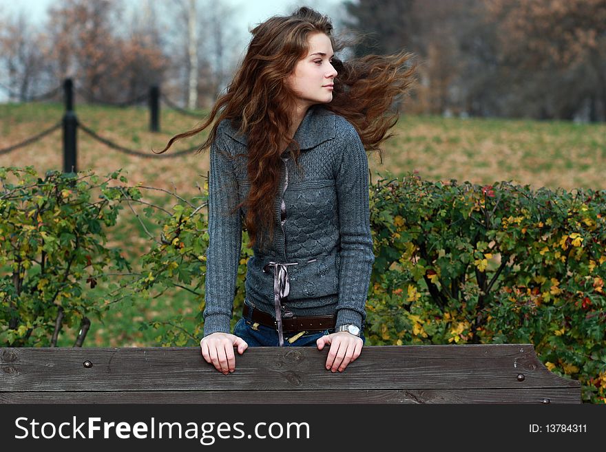 Portrait of beautiful woman on outdoor