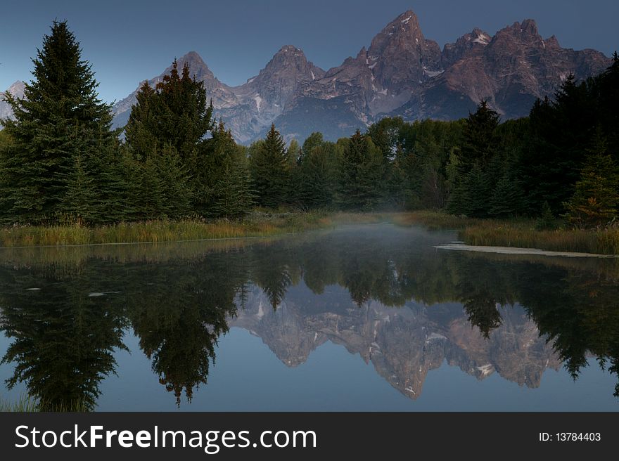 Early morning scene in Grand Teton National Park. Early morning scene in Grand Teton National Park.