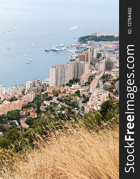 Cote d'Azur at Mediterranean Sea. Monaco, France, Europe. Cote d'Azur at Mediterranean Sea. Monaco, France, Europe