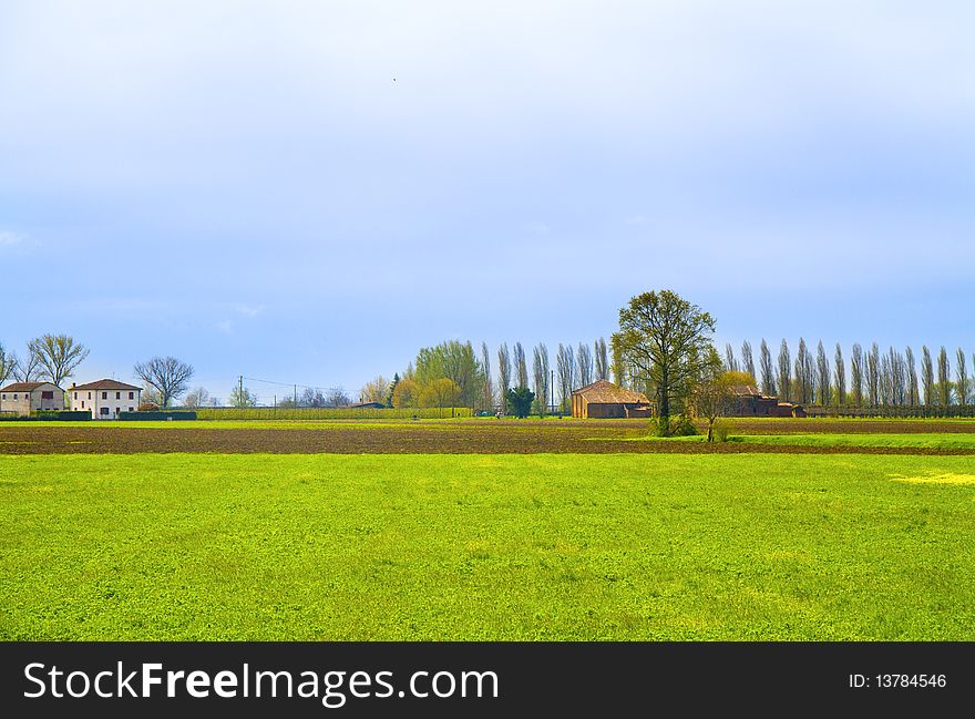 Campaign with meadows and cultivated fields