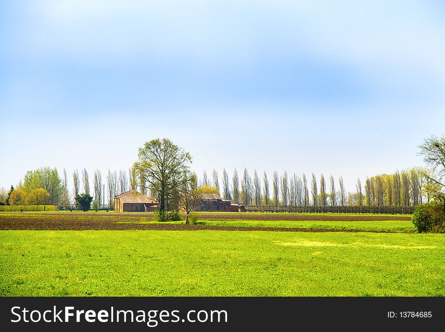 Campaign with meadows and cultivated fields