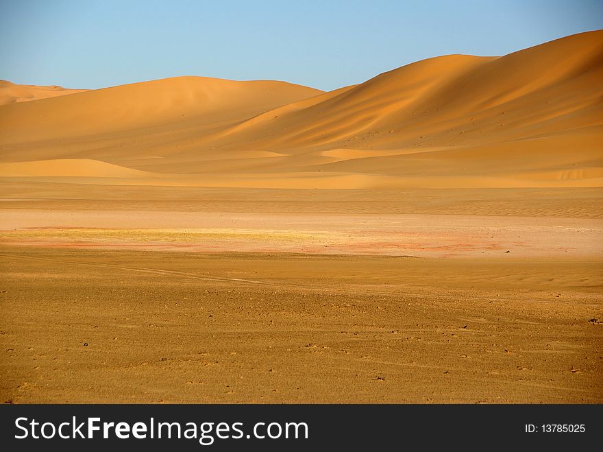 Sand sea in the desert of Libya, in Africa. Sand sea in the desert of Libya, in Africa