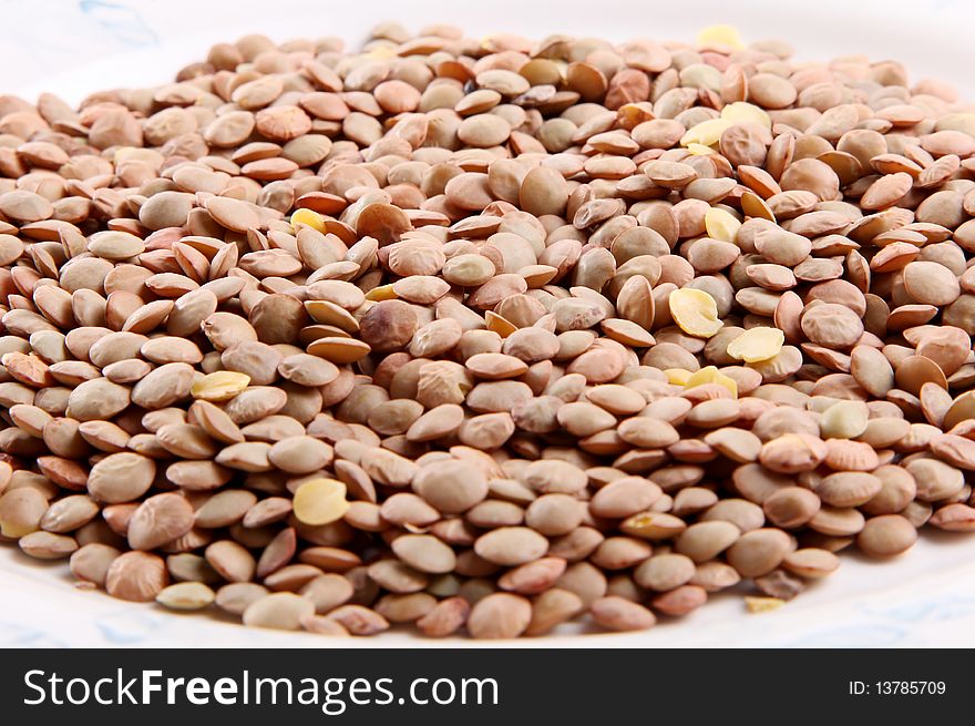 Dish with lentils. image of raw food. grain