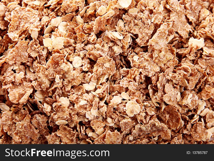 Background of cereal fiber. Image of corn flake
