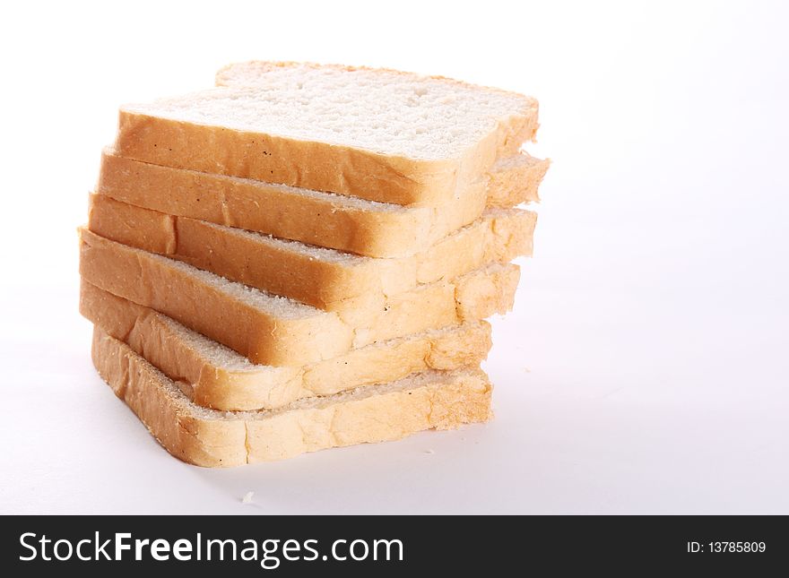 Square bread for sandwiches over white background