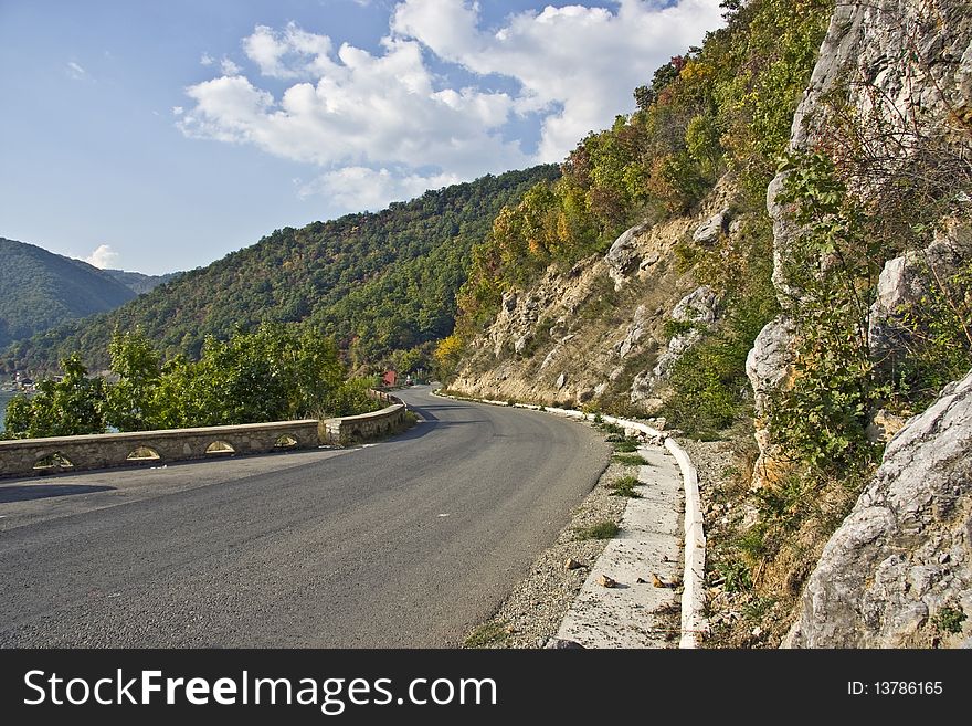 A mountain road near Danube. A mountain road near Danube