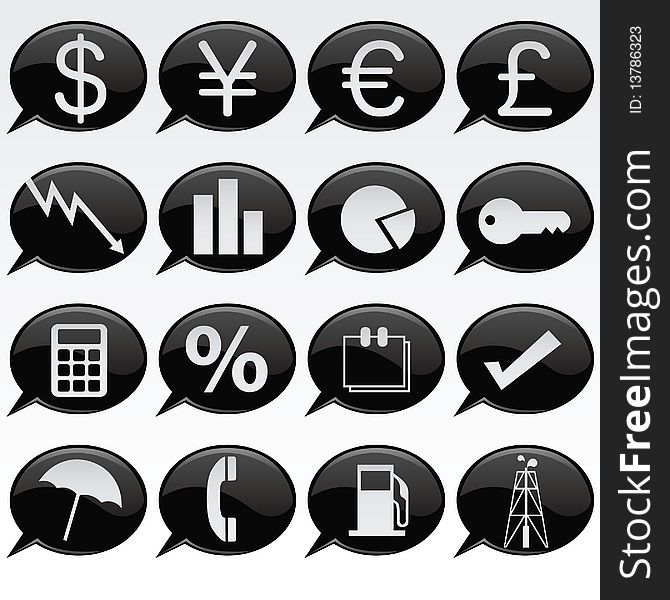 Collection of various finance icons