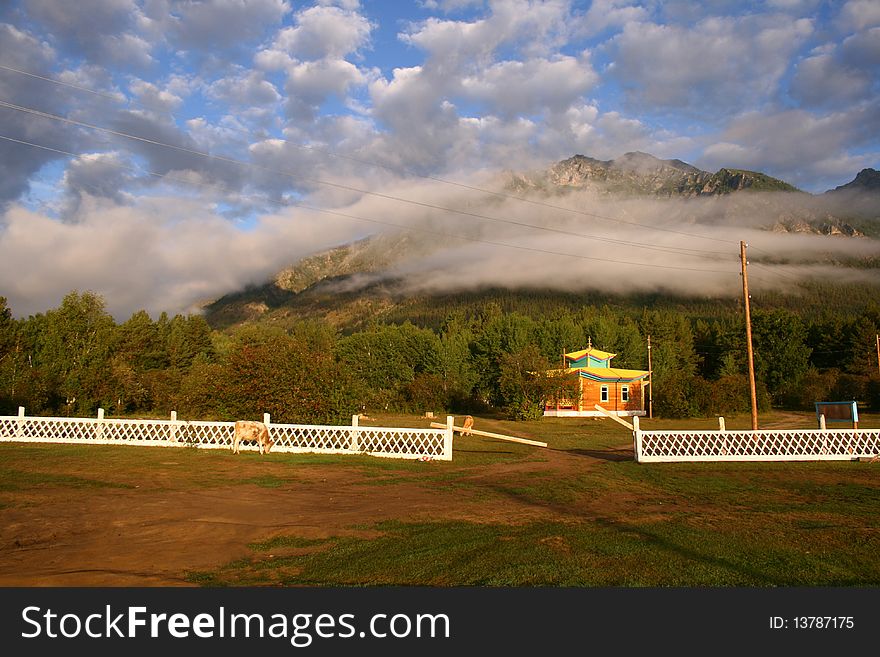 Buddhistic Temple In Mountains