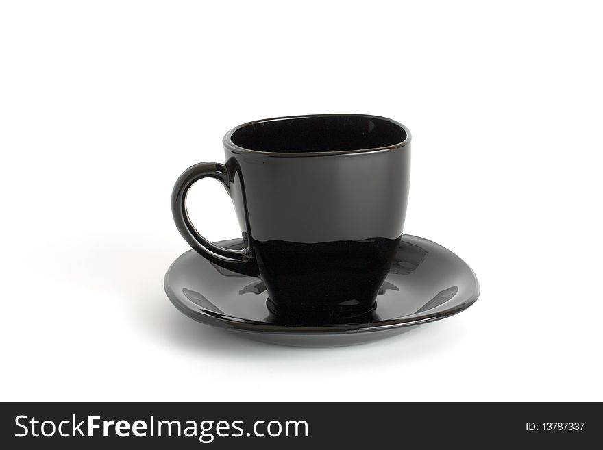 Black empty cup isolated on a white background. Black empty cup isolated on a white background