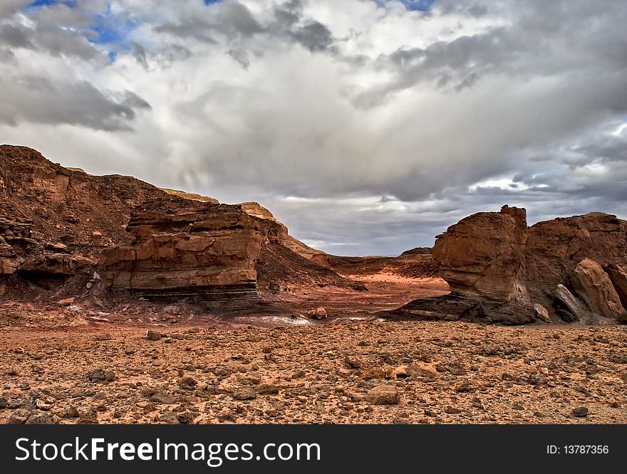 This shot was taken in winter time at the National geological and historical park Timna, Israel. This shot was taken in winter time at the National geological and historical park Timna, Israel