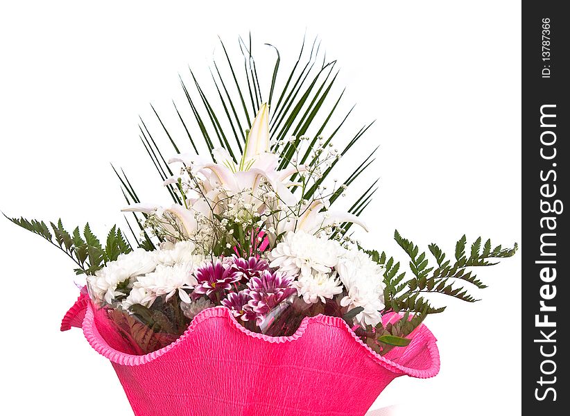 Beautiful bouquet over white background